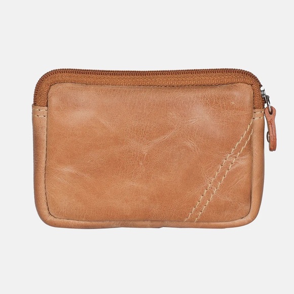 Finelaer Leather Zip Coin Pouch Keychain Wallet - Picture 3 of 11